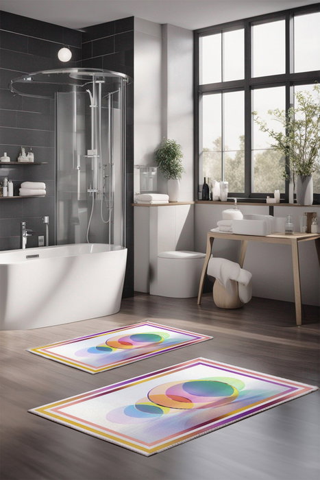 Mijölnir Juego de alfombrillas de baño CT-5094 Multicolor, 2 piezas Mijölnir Juego de alfombrillas de baño CT-5094 Multicolor, 2 piezas
